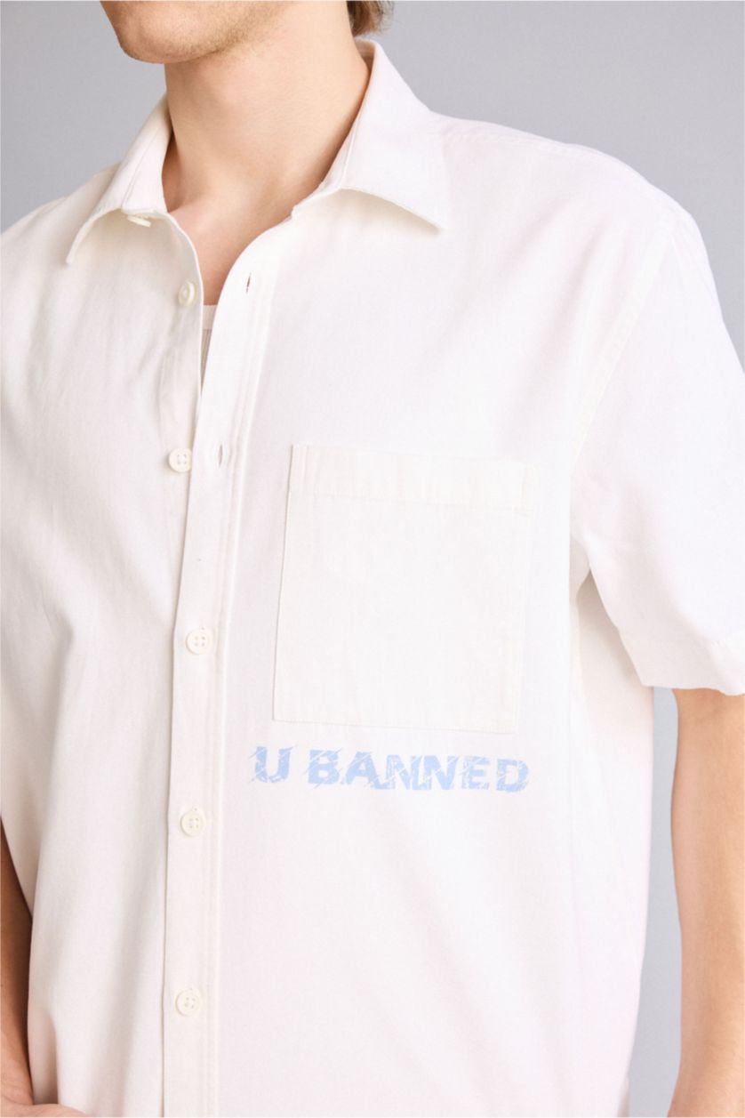 MAN White 100% Cotton Boxy Fit Shirt