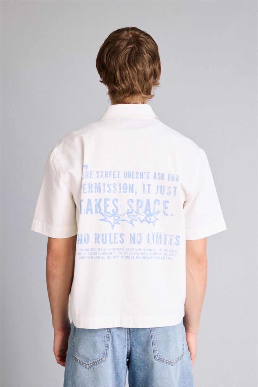 MAN White 100% Cotton Boxy Fit Shirt