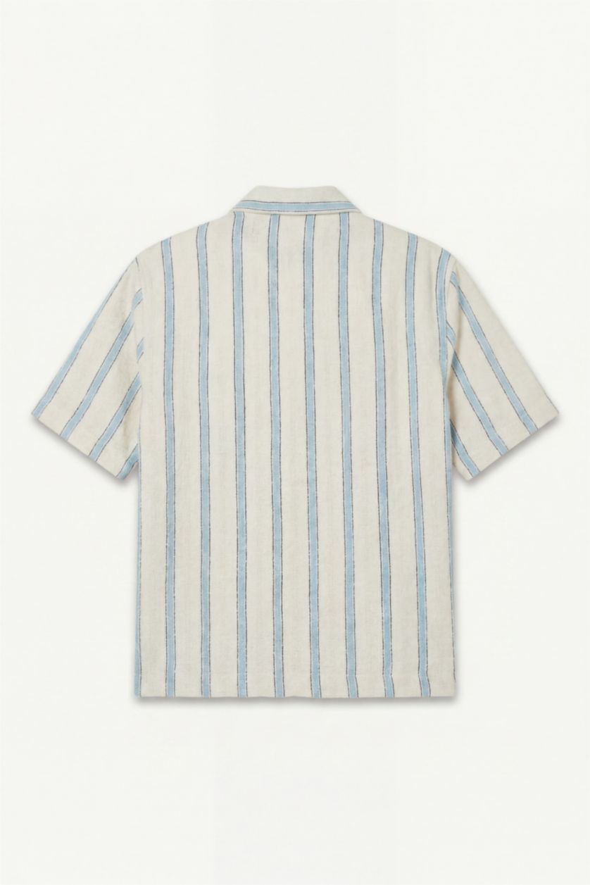 Men Blue Boxy Fit Woven Short Sleeve Shirt