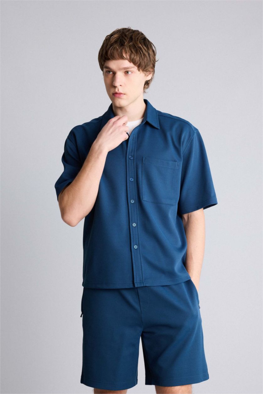 Ерлер әскери-теңіз Эластик матадан Boxy Fit жейде