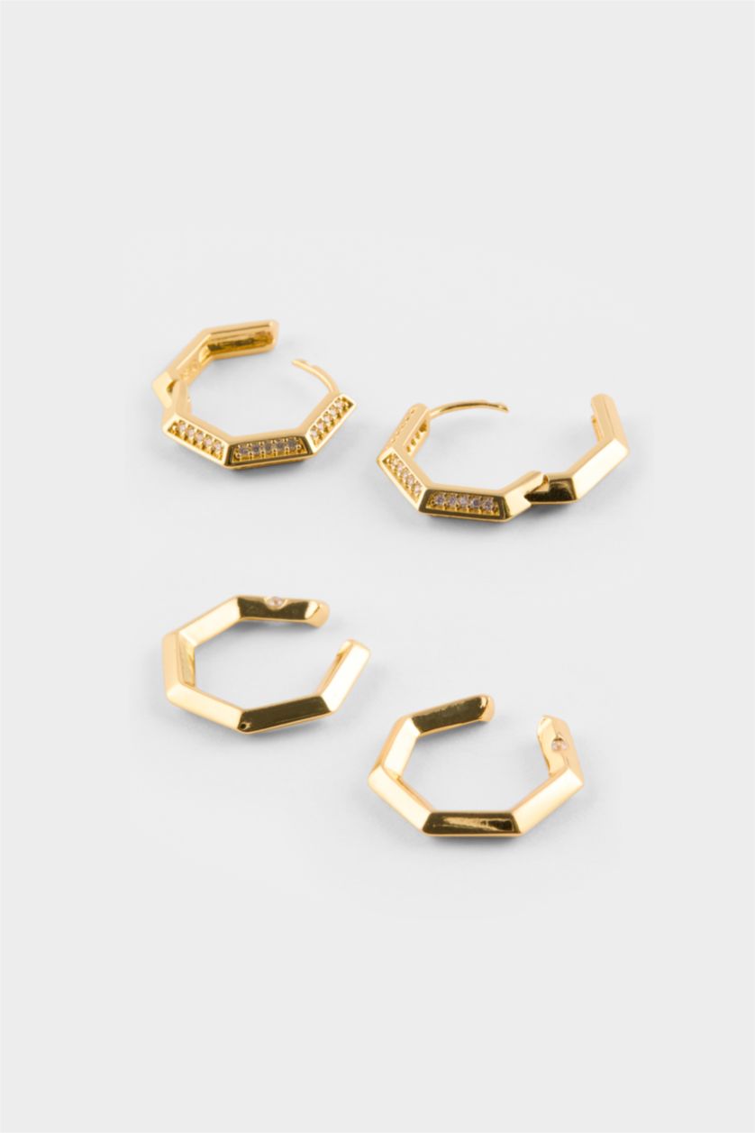 Kadın Altın Reis X DeFacto 2'li Gold Küpe