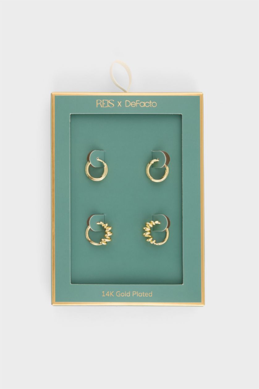 Kadın Altın Reis x DeFacto Gold 2'li Küpe