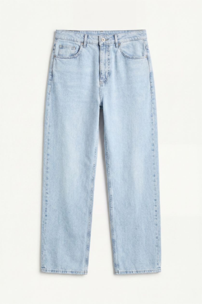 رجال أزرق فاتح Baggy Fit Trousers