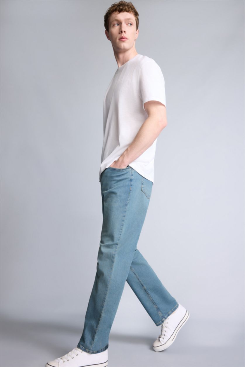 Erkek Mavi Straıght Fıt Pantolon