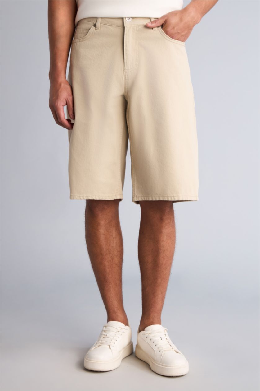 Erkek Yeşil Baggy Bermuda Şort