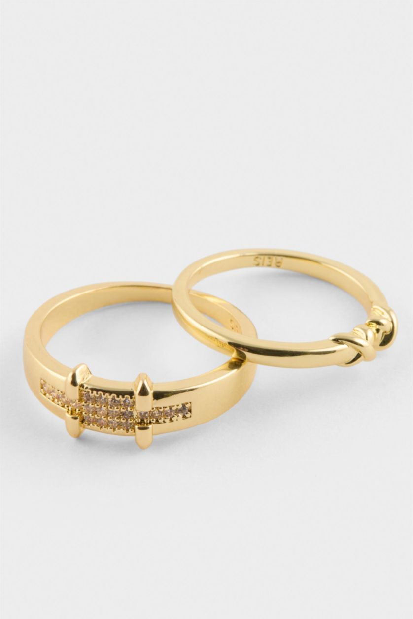 Kadın Altın Reis x DeFacto Gold 2'li Yüzük