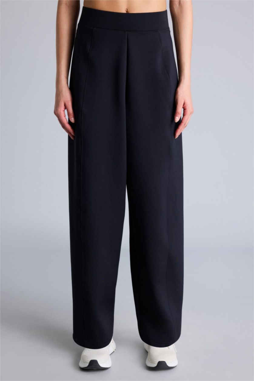 نساء أسود بنطرون بجامة رياضي قماش سكوبا باريل فيت قصة عادية