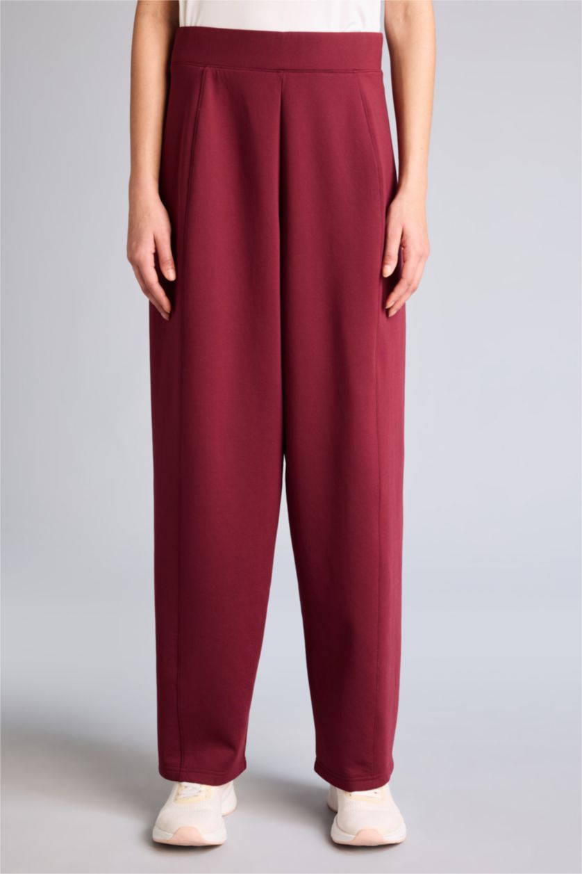 Woman Bordeaux Scuba Fabric Trousers