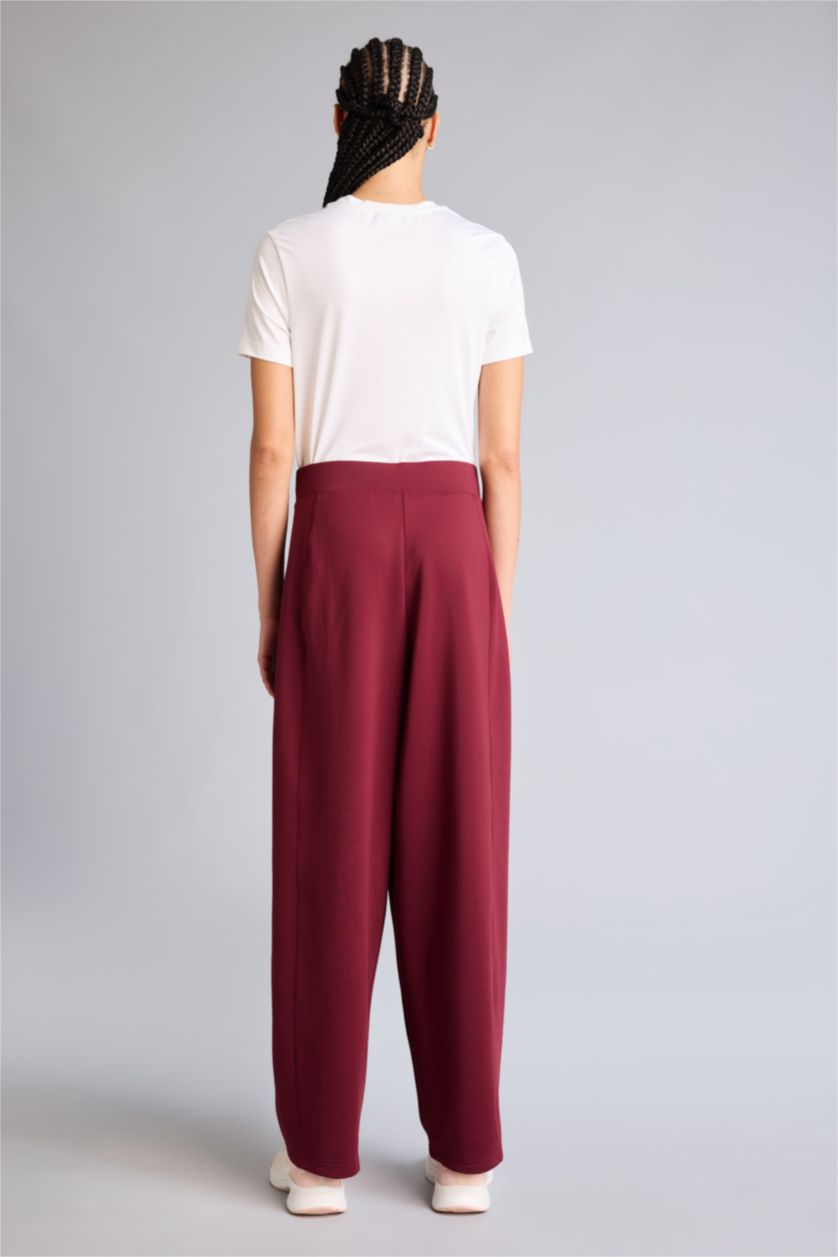 Woman Bordeaux Scuba Fabric Trousers