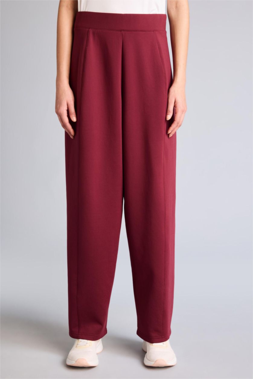 WOMAN Bordeaux Barrel Fit Standard Leg Scuba Fabric Sweatpants
