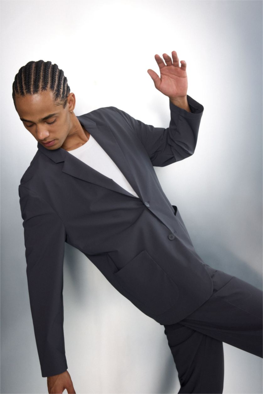 Man Anthracite Slim Fit Puffer Jacket