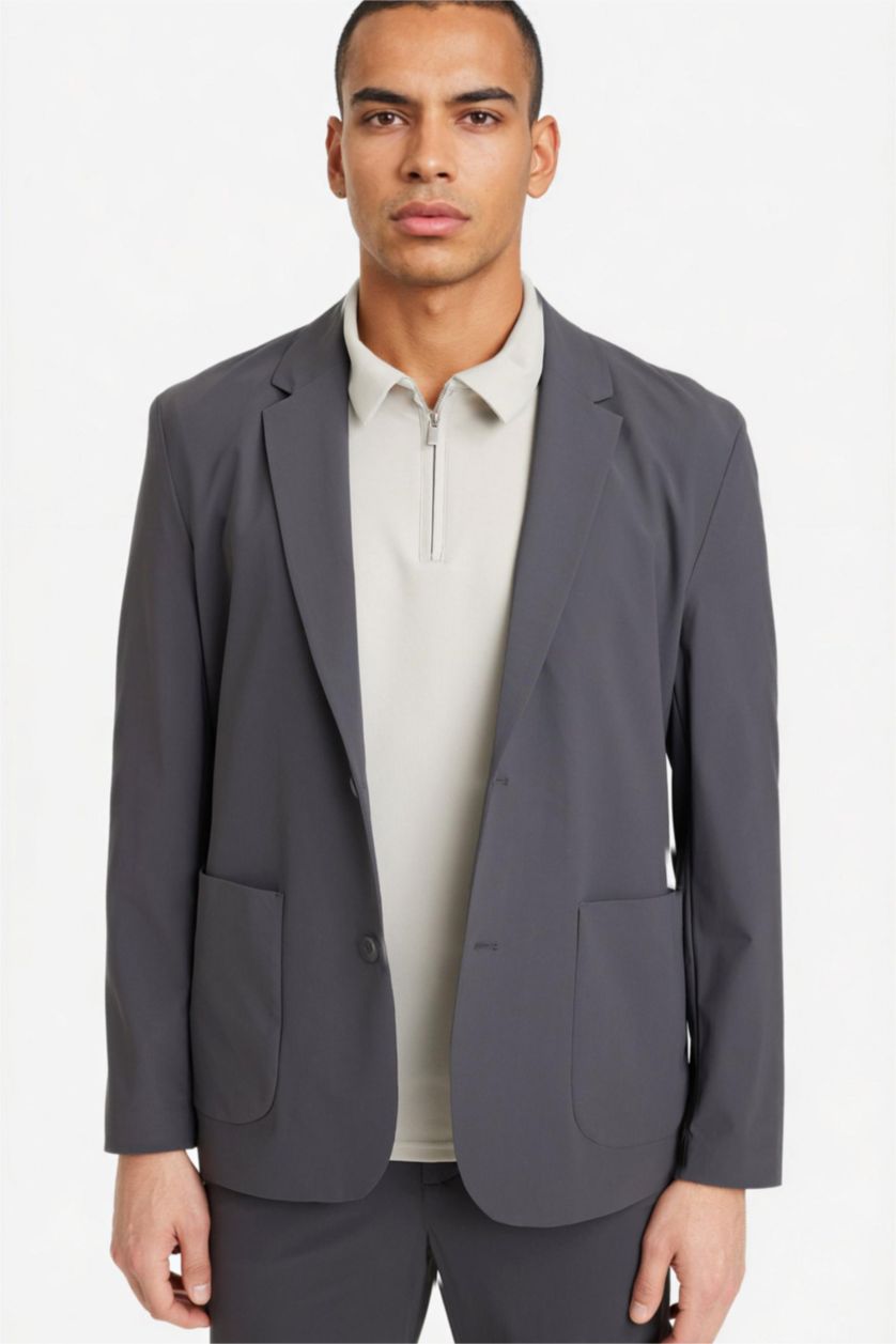 Man Anthracite Slim Fit Puffer Jacket