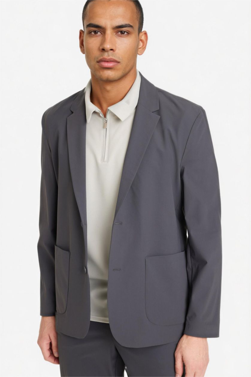 Man Anthracite Slim Fit Puffer Jacket