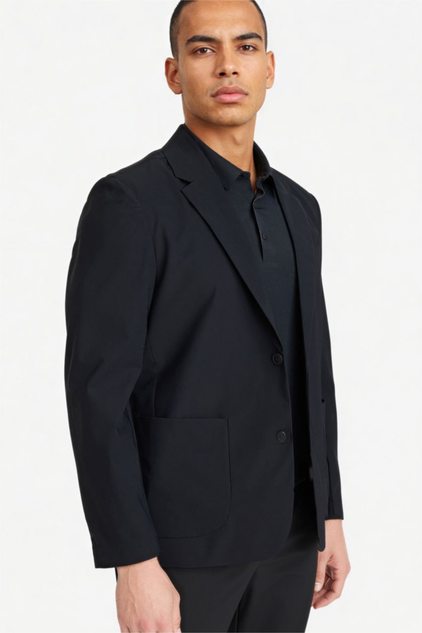 HOMME Noir Blazer en tissu extensible