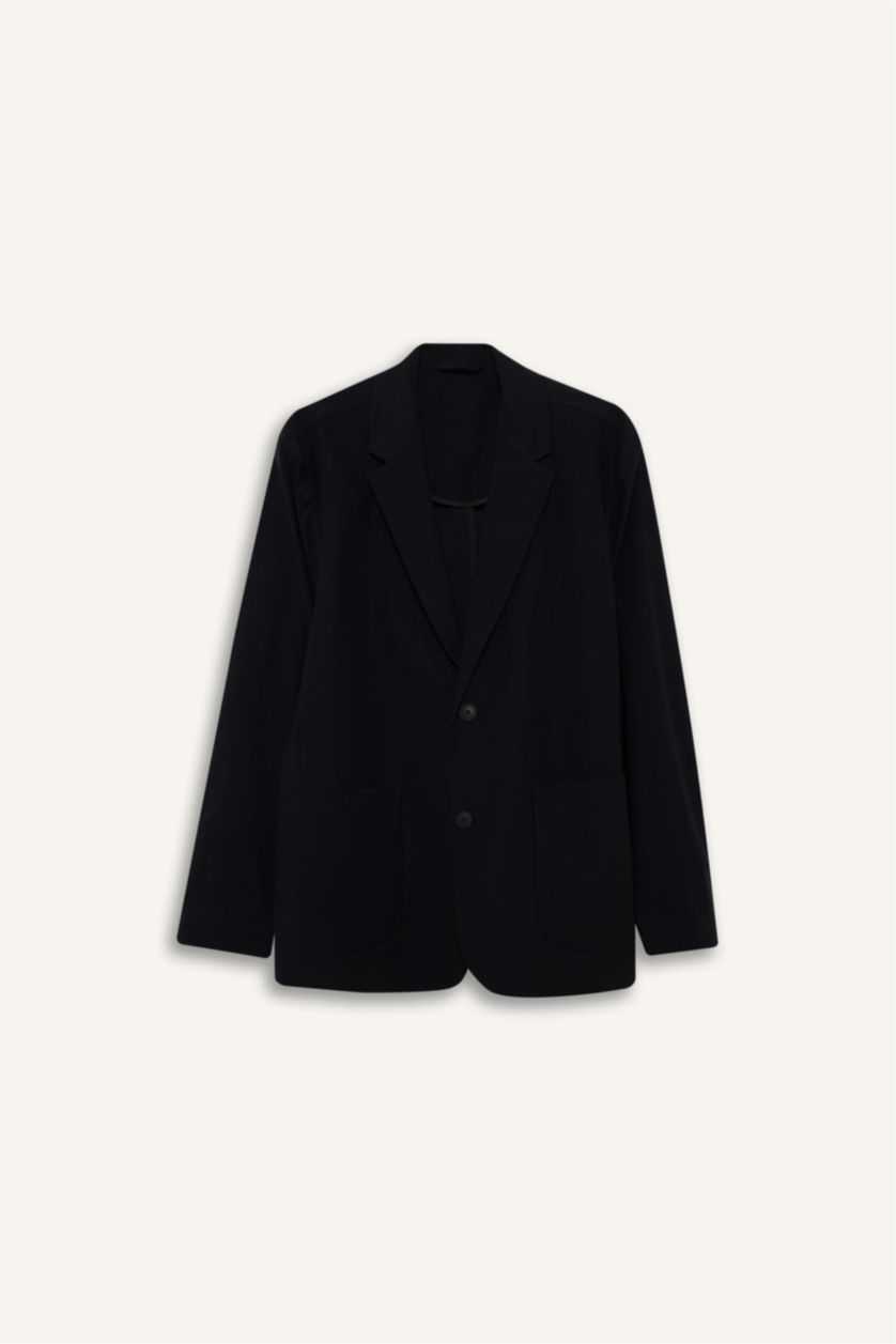 HOMME Noir Blazer en tissu extensible