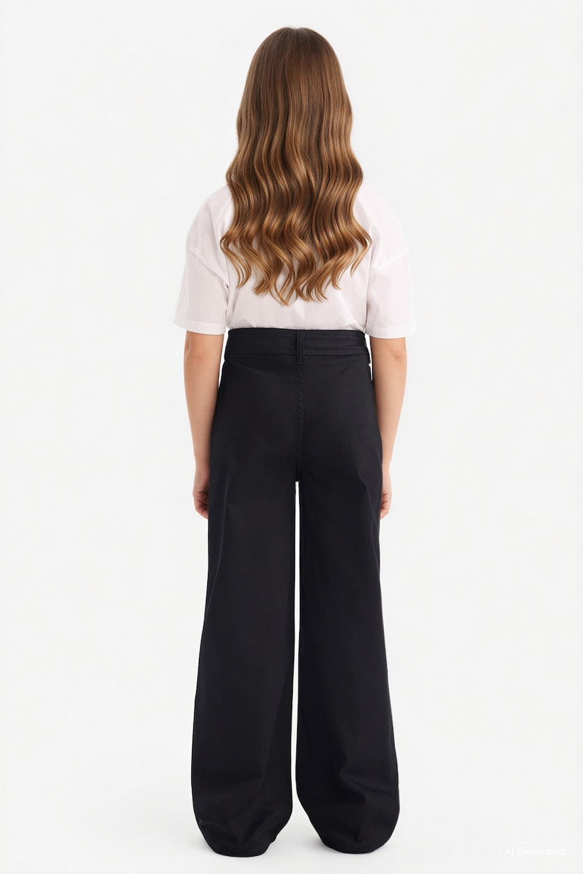 Girls & Teens Black Girl Flare Gabardine Trousers