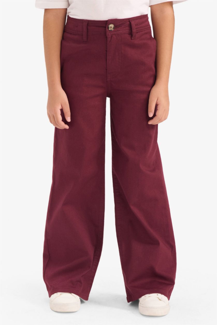 GIRLS & TEENS Bordeaux Girl Flare Fit Gabardine Trousers