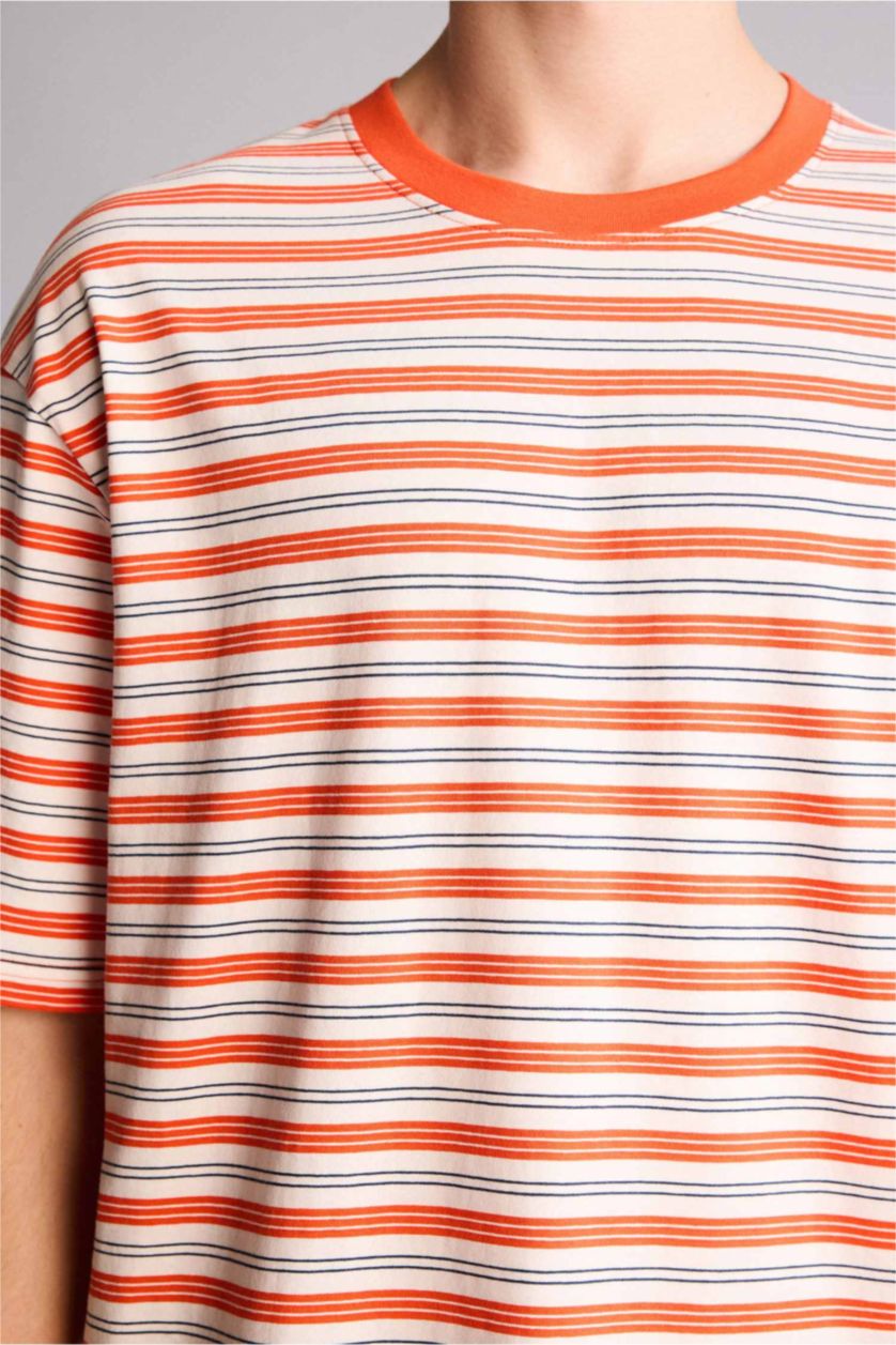 Ерлер қызғылт сары 100% мақта Boxy Fit футболка