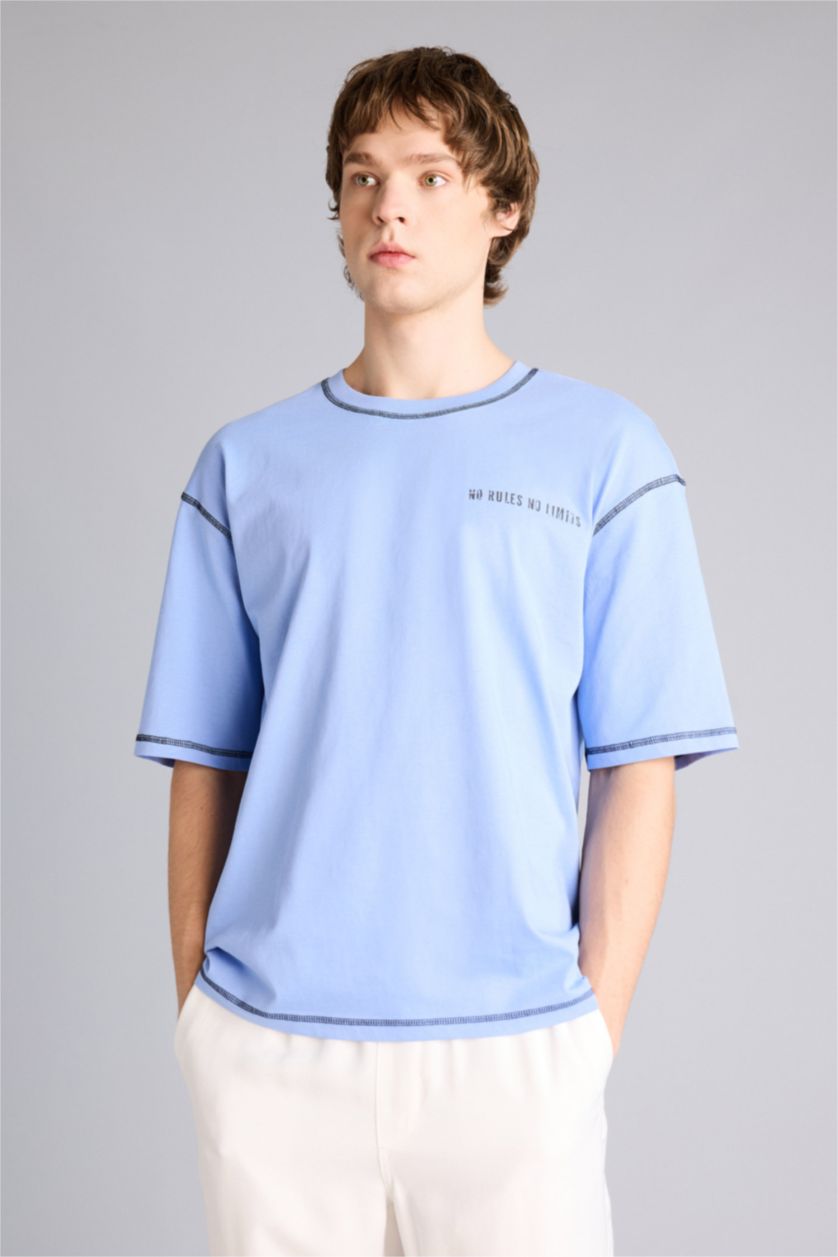 رجالي أزرق Man Short Sleeve T-Shirt