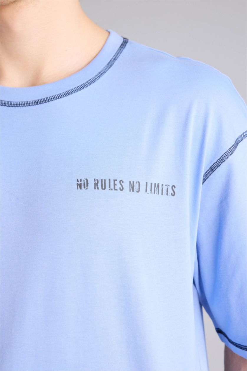 رجالي أزرق Man Short Sleeve T-Shirt