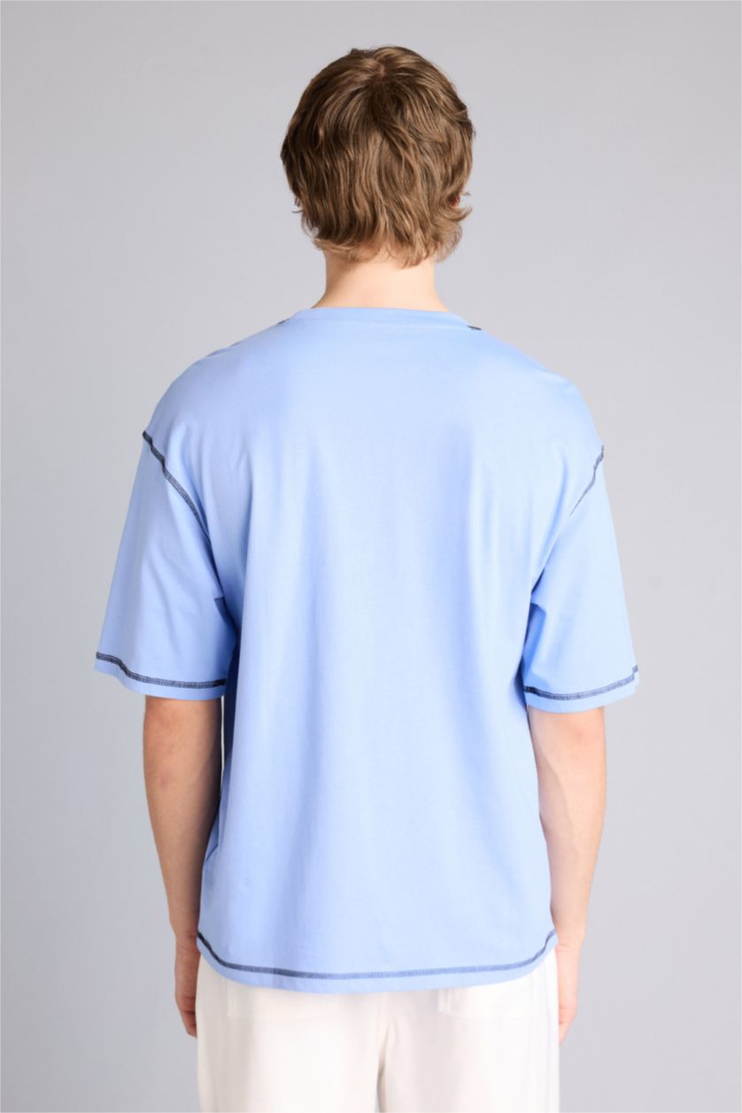 رجالي أزرق Man Short Sleeve T-Shirt