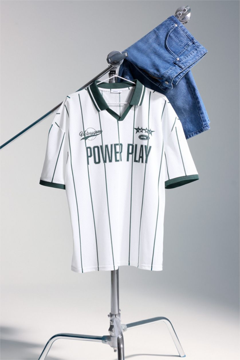 رجال كاكي Loose Fit Short Sleeve Polo T-Shirt