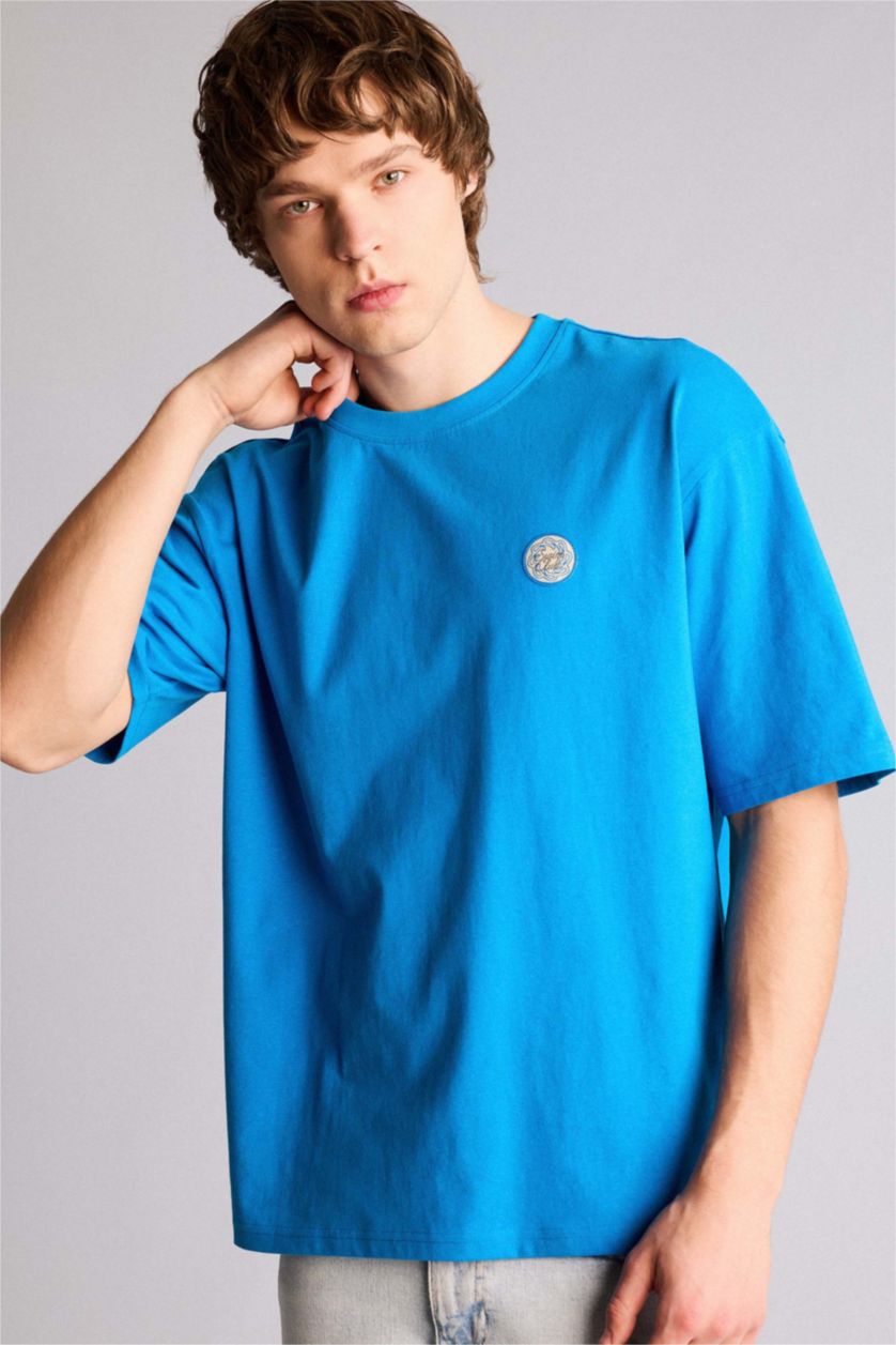 Ерлер Корольдік 100% мақта Boxy Fit баспалы футболка