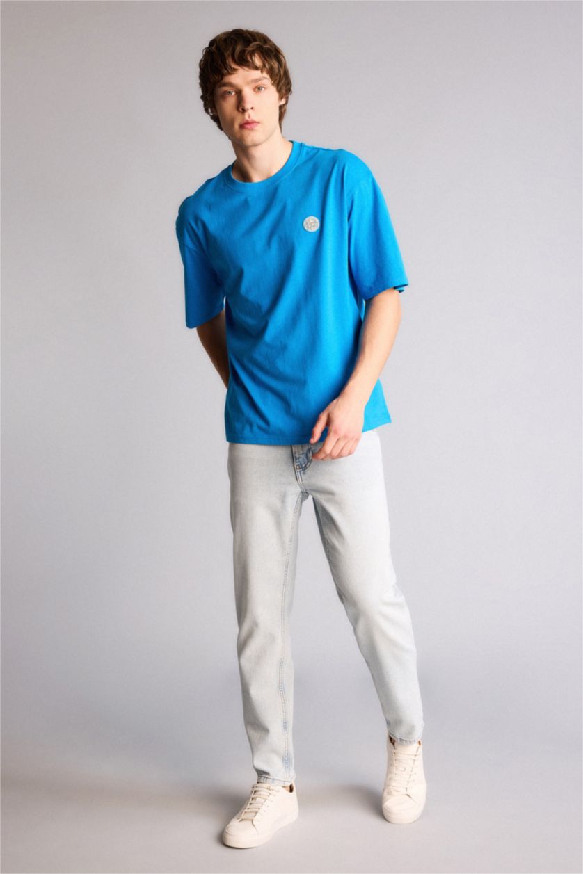 Ерлер Корольдік 100% мақта Boxy Fit баспалы футболка