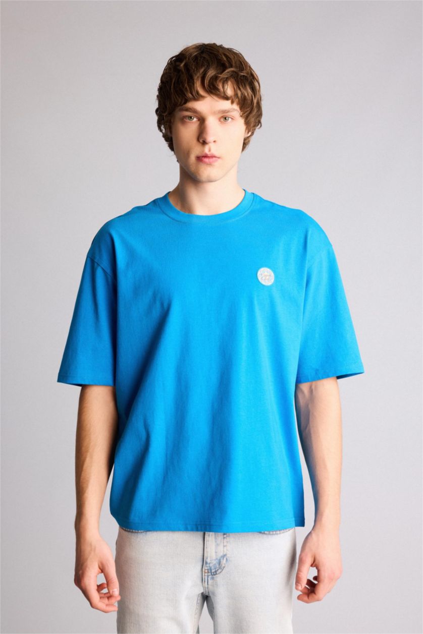 Ерлер Корольдік 100% мақта Boxy Fit баспалы футболка