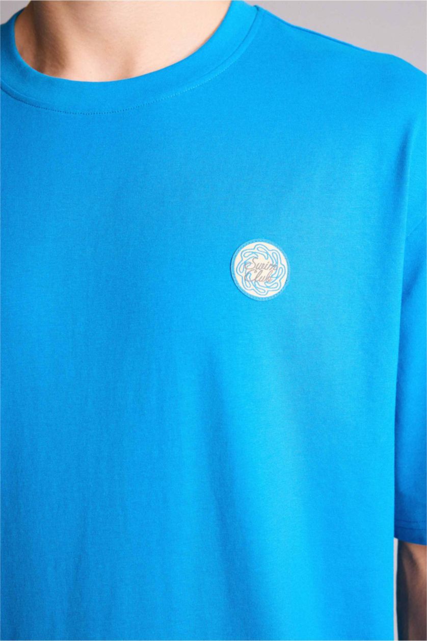 Ерлер Корольдік 100% мақта Boxy Fit баспалы футболка