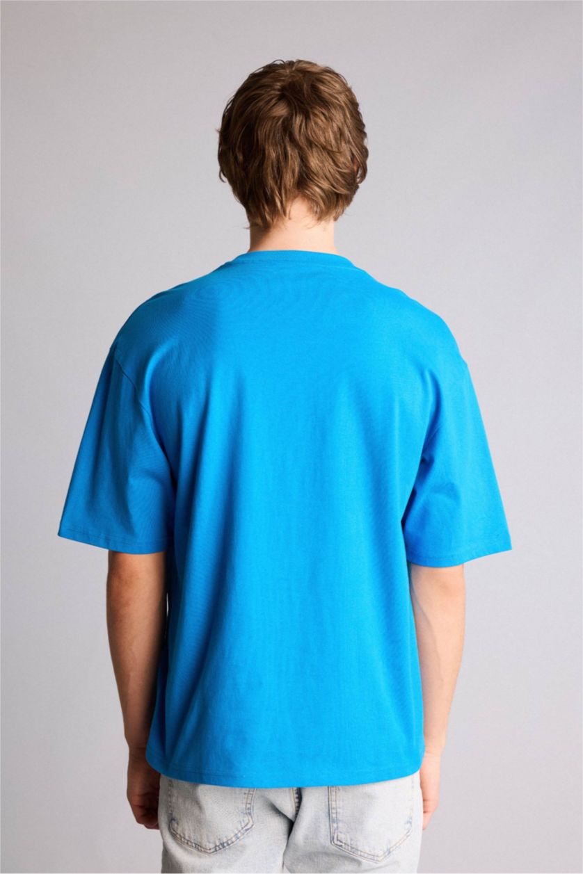 Ерлер Корольдік 100% мақта Boxy Fit баспалы футболка