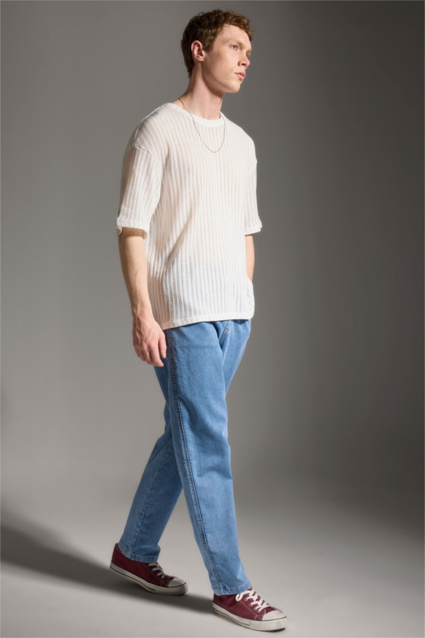 MAN Ecru Boxy Fit Short Sleeve T-Shirt