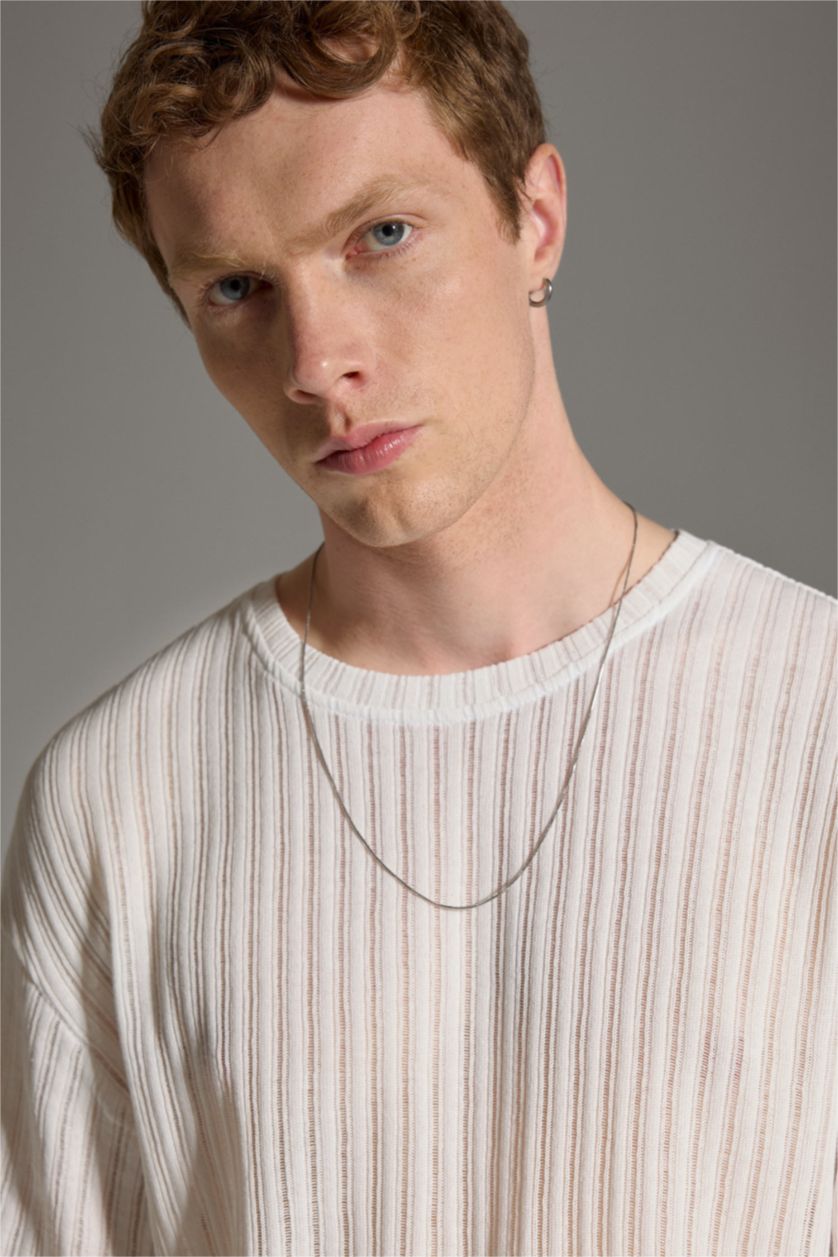 MAN Ecru Boxy Fit Short Sleeve T-Shirt