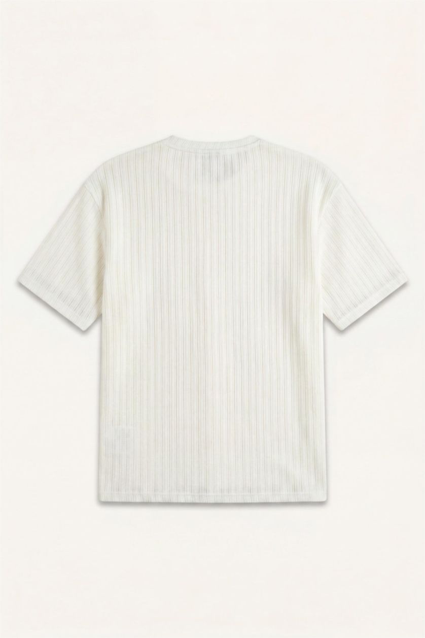 MAN Ecru Boxy Fit Short Sleeve T-Shirt