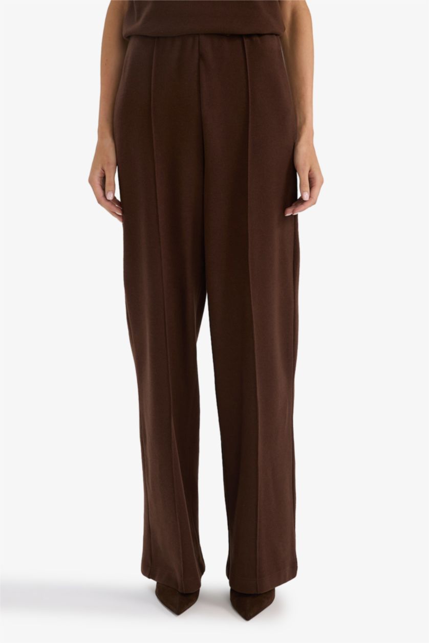 Женщины Коричневый Широкие брюки
