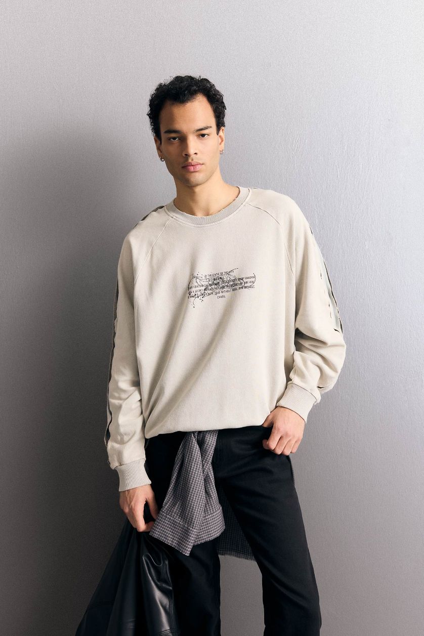 Man Stone Boxy Fit Long Sleeve Sweatshirt