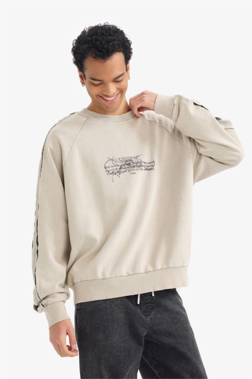 Man Stone Boxy Fit Long Sleeve Sweatshirt