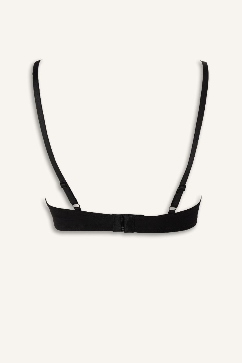 نساء أسود حمالة صدر برا مبطن - قطعتين