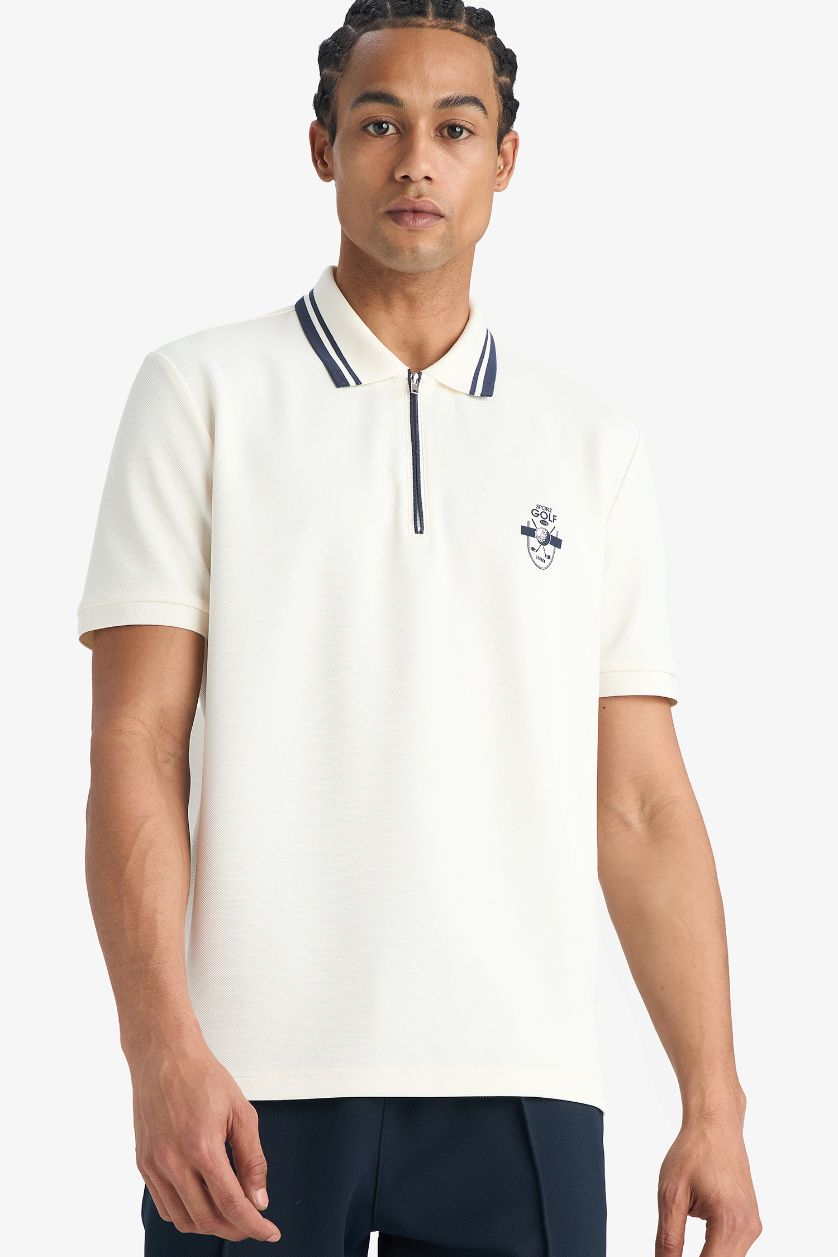 MAN Ecru Standard Fit Polo Shirt