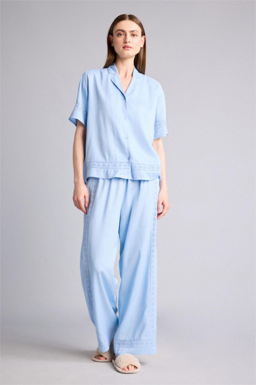 Women Light Blue Regular Fit Bottom