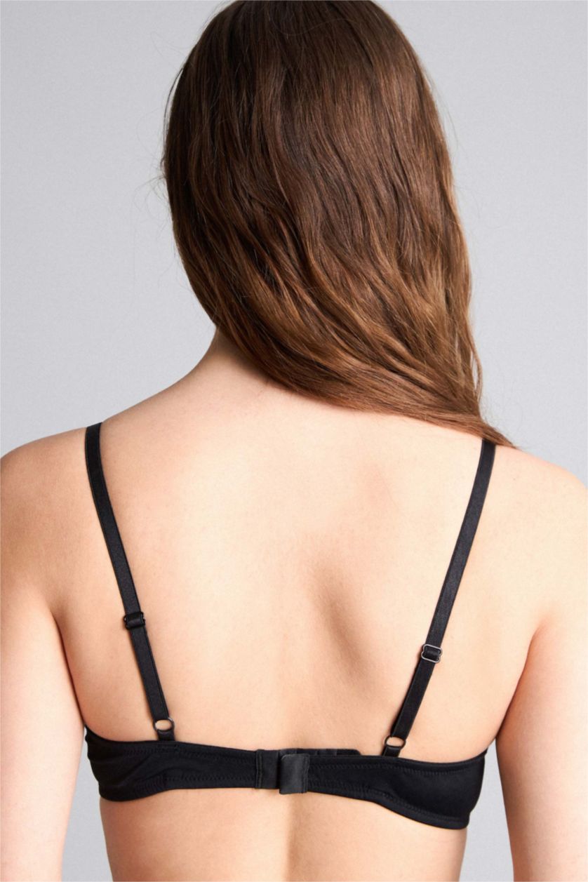 Kadın Siyah Kaplı Pedli Tişört Bra