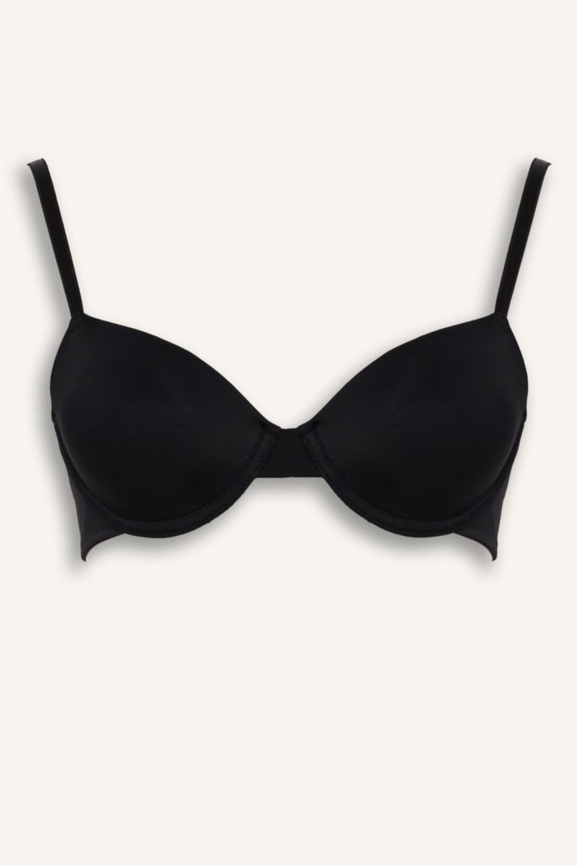 Kadın Siyah Kaplı Pedli Tişört Bra