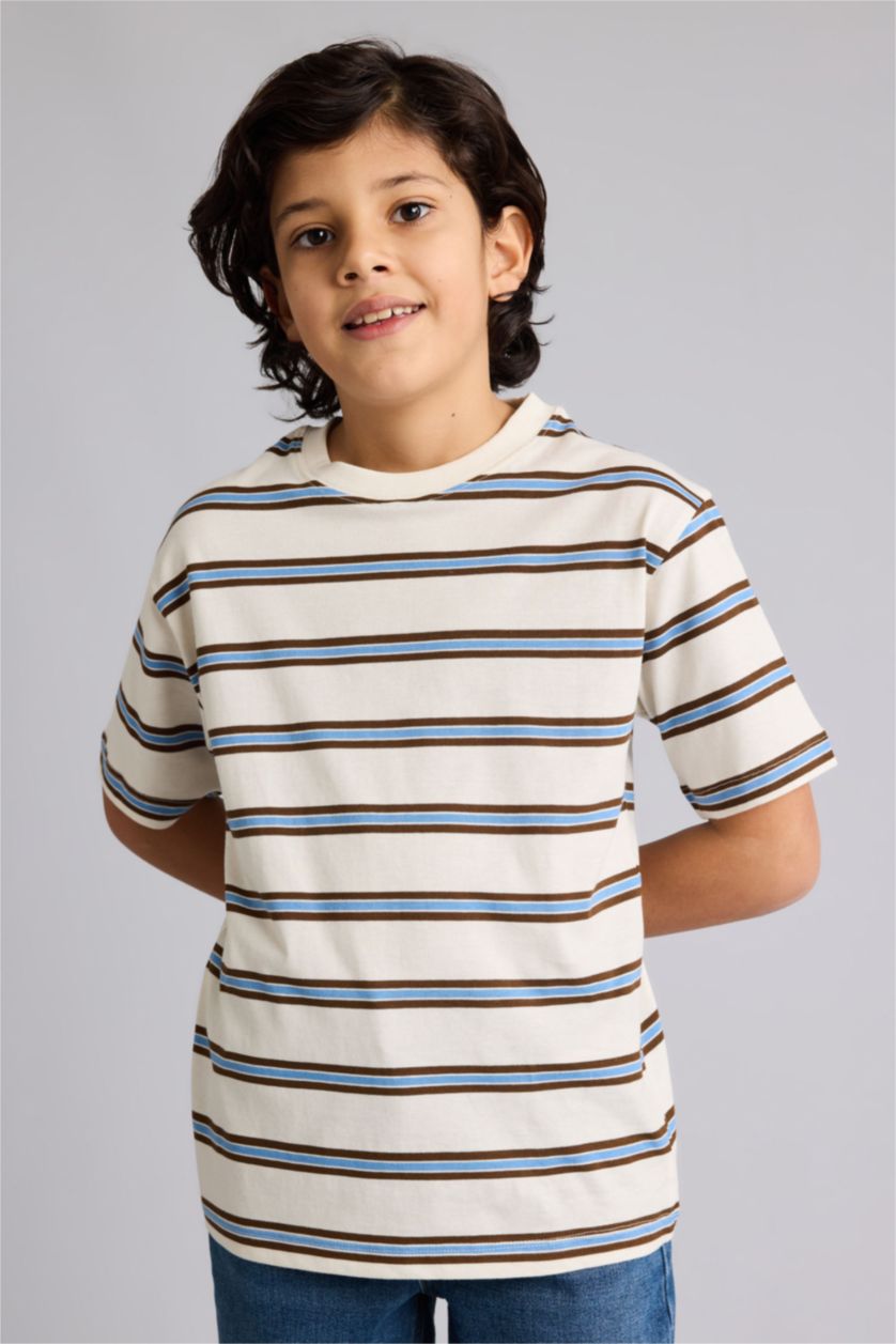 BOYS & TEENS Ecru New Regular Fit Short Sleeve T-Shirt