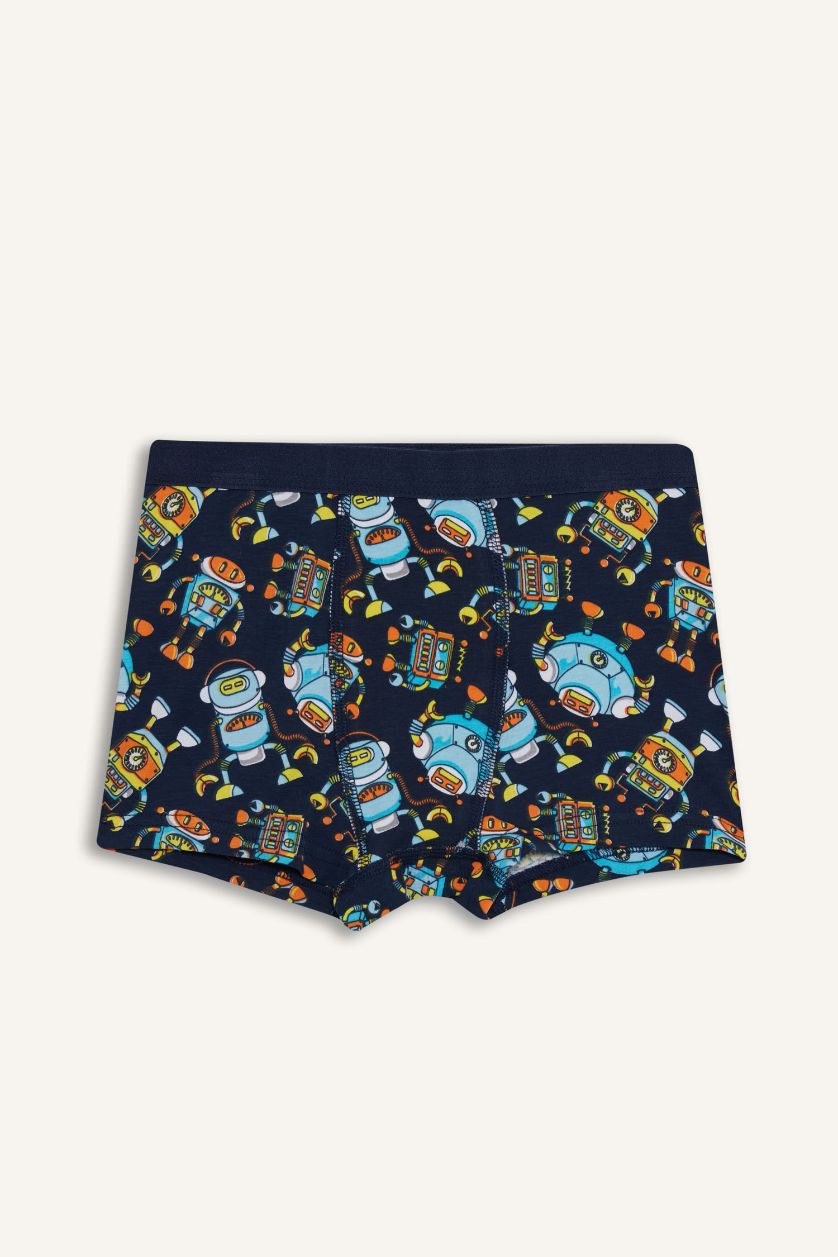 Erkek Çocuk - Genç Erkek Lacivert Baskılı 3'lü Boxer Erkek Çocuk