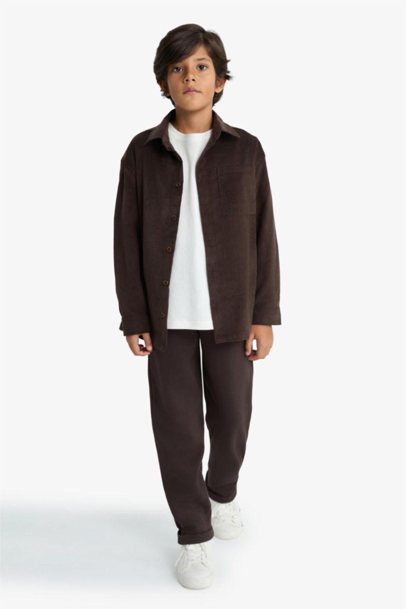 أولادي بني قميص بولو اولادي محكم كم طويل مخمل