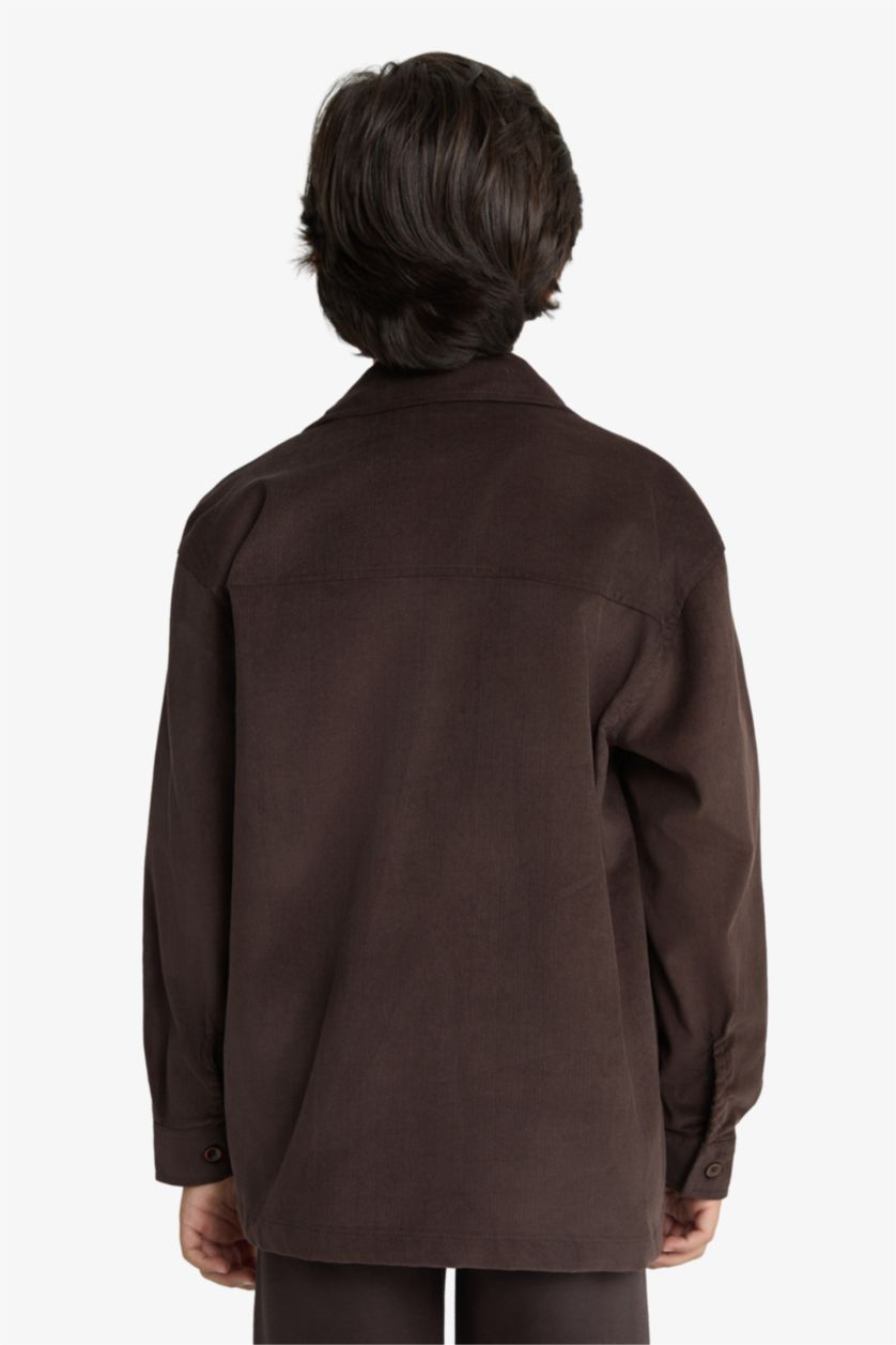 أولادي بني قميص بولو اولادي محكم كم طويل مخمل