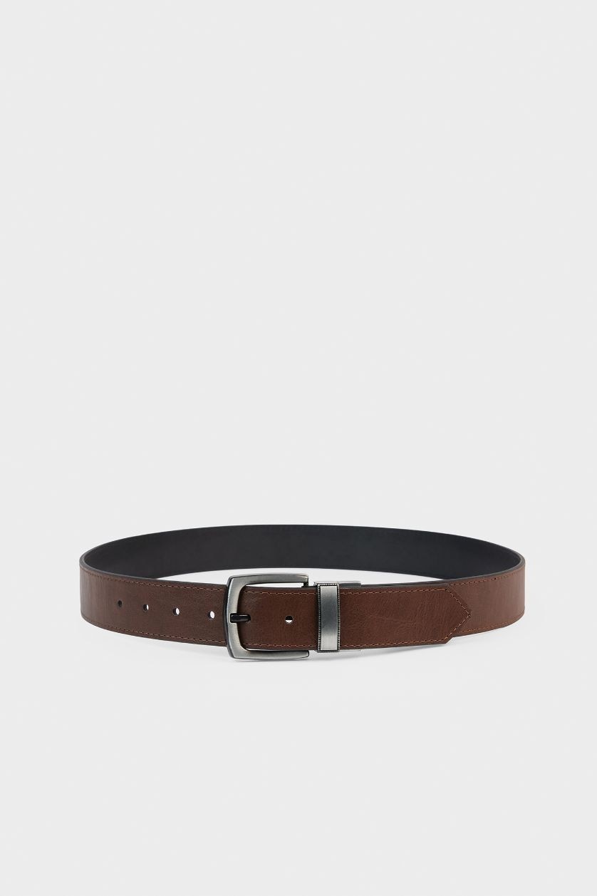 Erkek Karma Erkek Çift Taraflı Toka Suni Deri Günlük Kemer