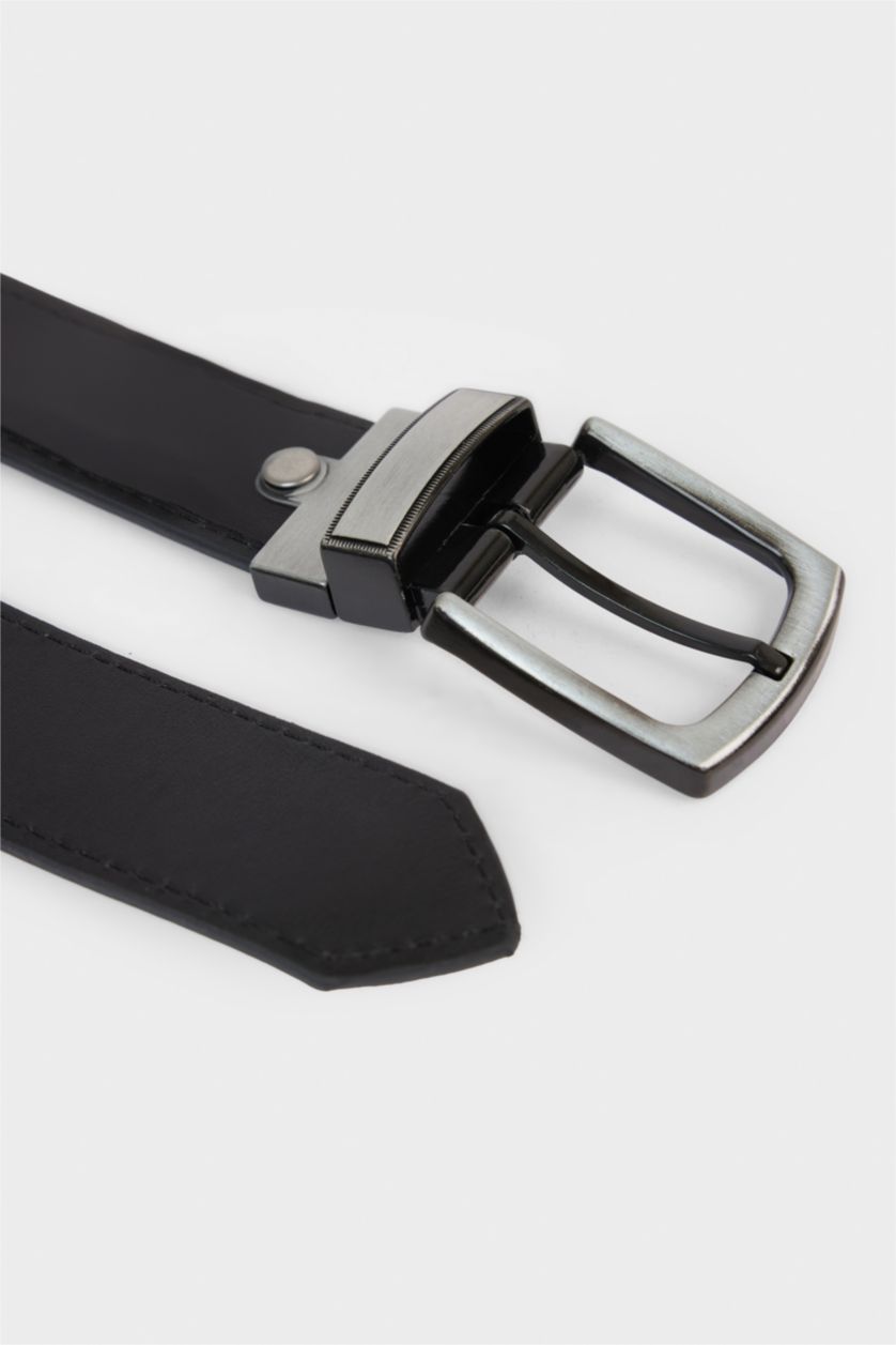 Erkek Karma Erkek Çift Taraflı Toka Suni Deri Günlük Kemer