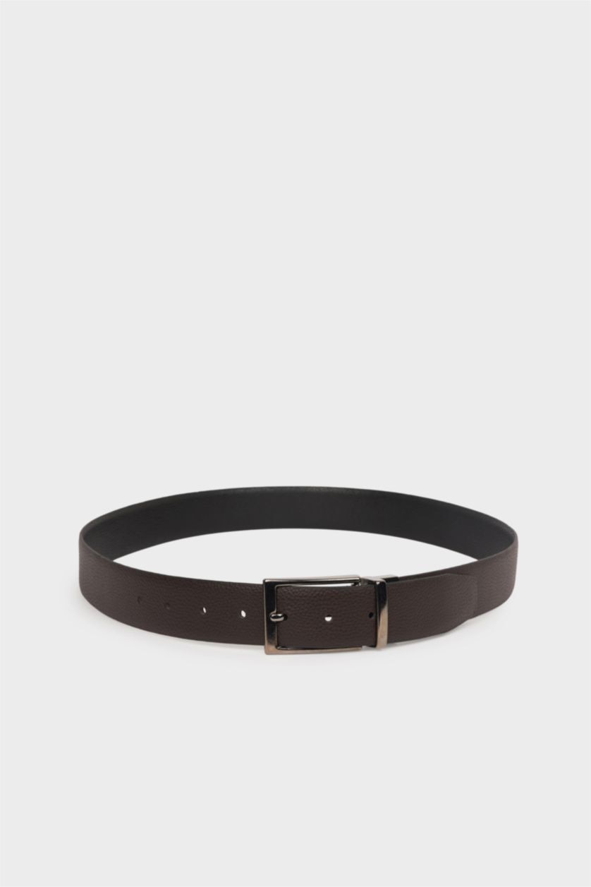 Erkek Karma Erkek Çift Taraflı Toka Suni Deri Klasik Kemer