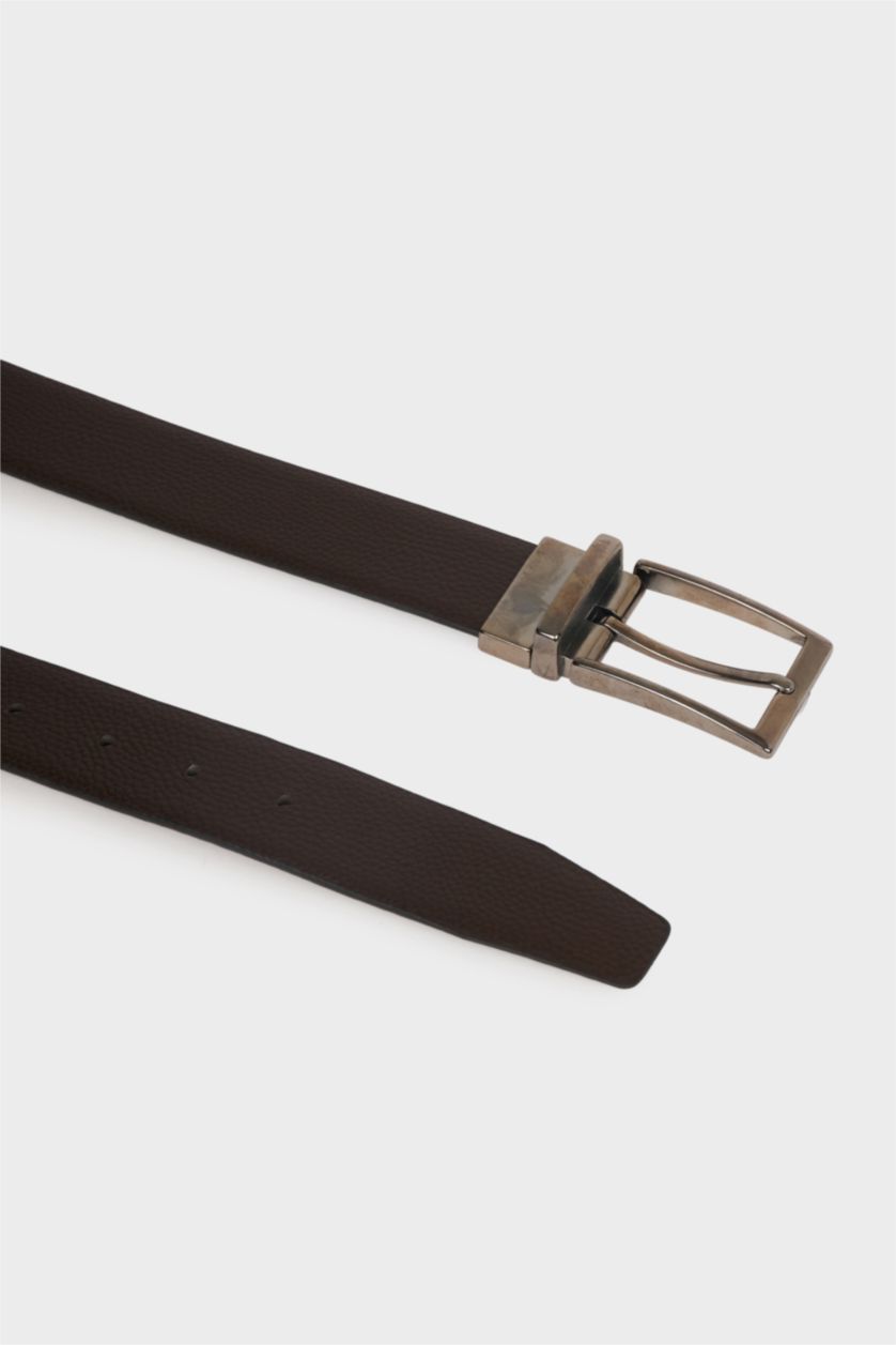 Erkek Karma Erkek Çift Taraflı Toka Suni Deri Klasik Kemer